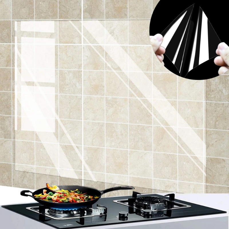 Home Textiles Meaning - Stiker dinding dapur tahan minyak 90x60cm,