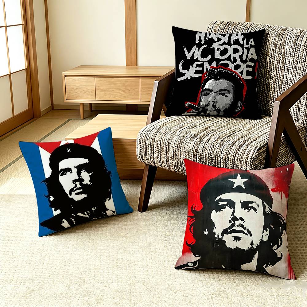 Home Textiles Inc - Sarung Bantal Bermotif Ikon Vintage Che