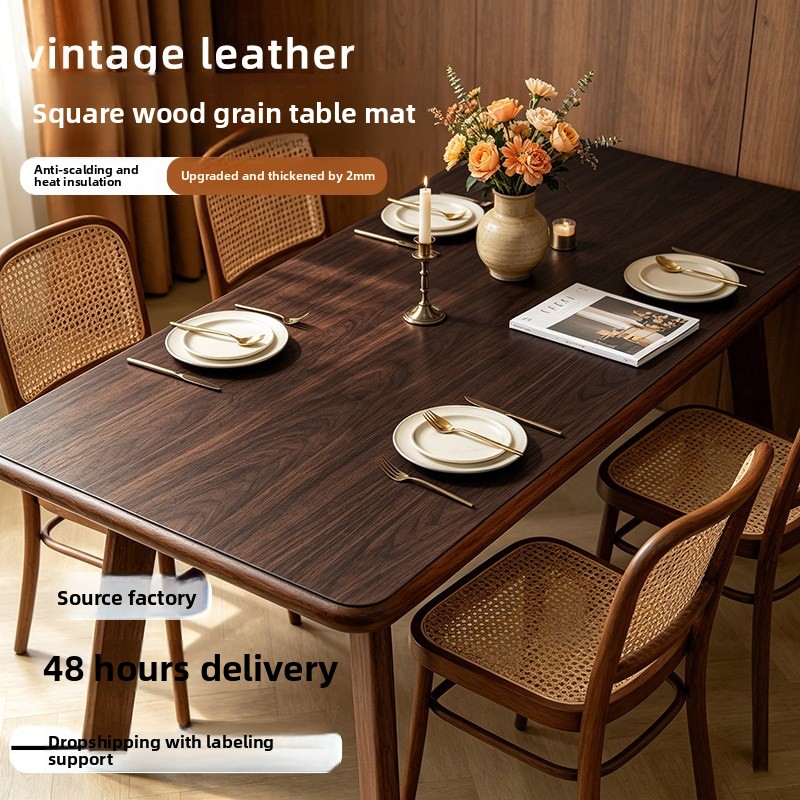 Home Textiles News - Alas Meja Kulit Imitasi Serat Kayu