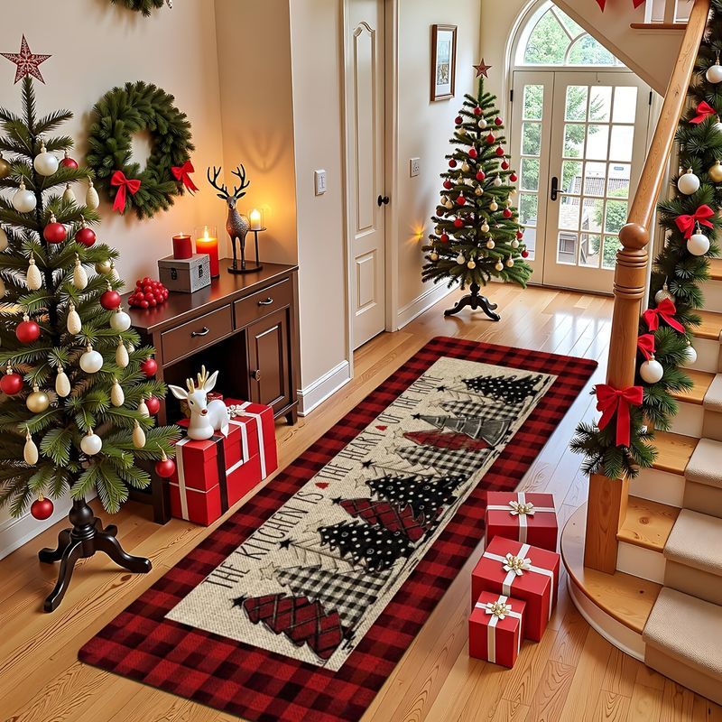 Home Textiles Rug - Karpet Lantai Panjang Motif Bintang Pohon