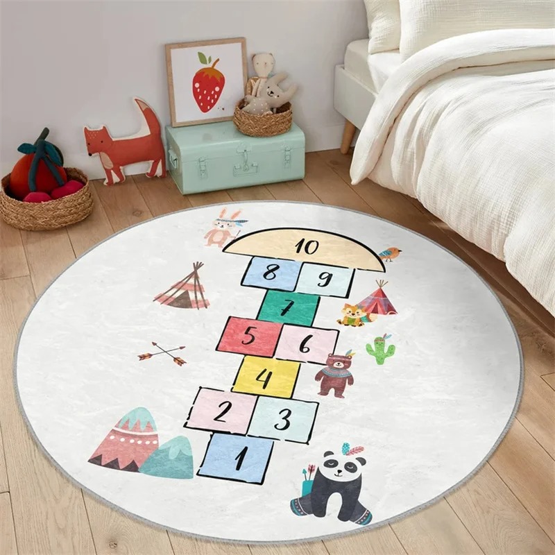 Home Textiles Rug - Karpet Bulat Anti Selip Motif Hewan