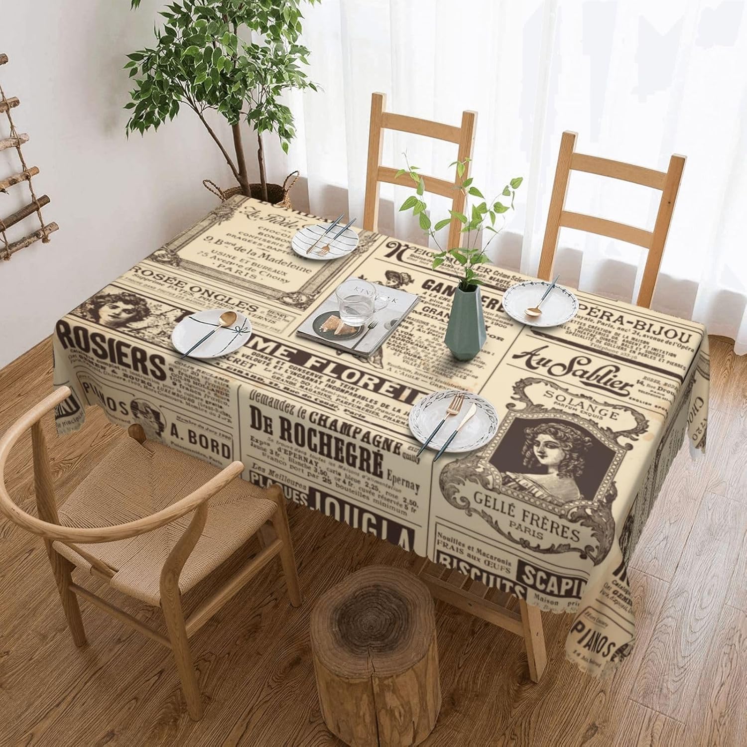 Taplak Meja Koran Vintage Pari - Home Textiles News ulasan dan harga