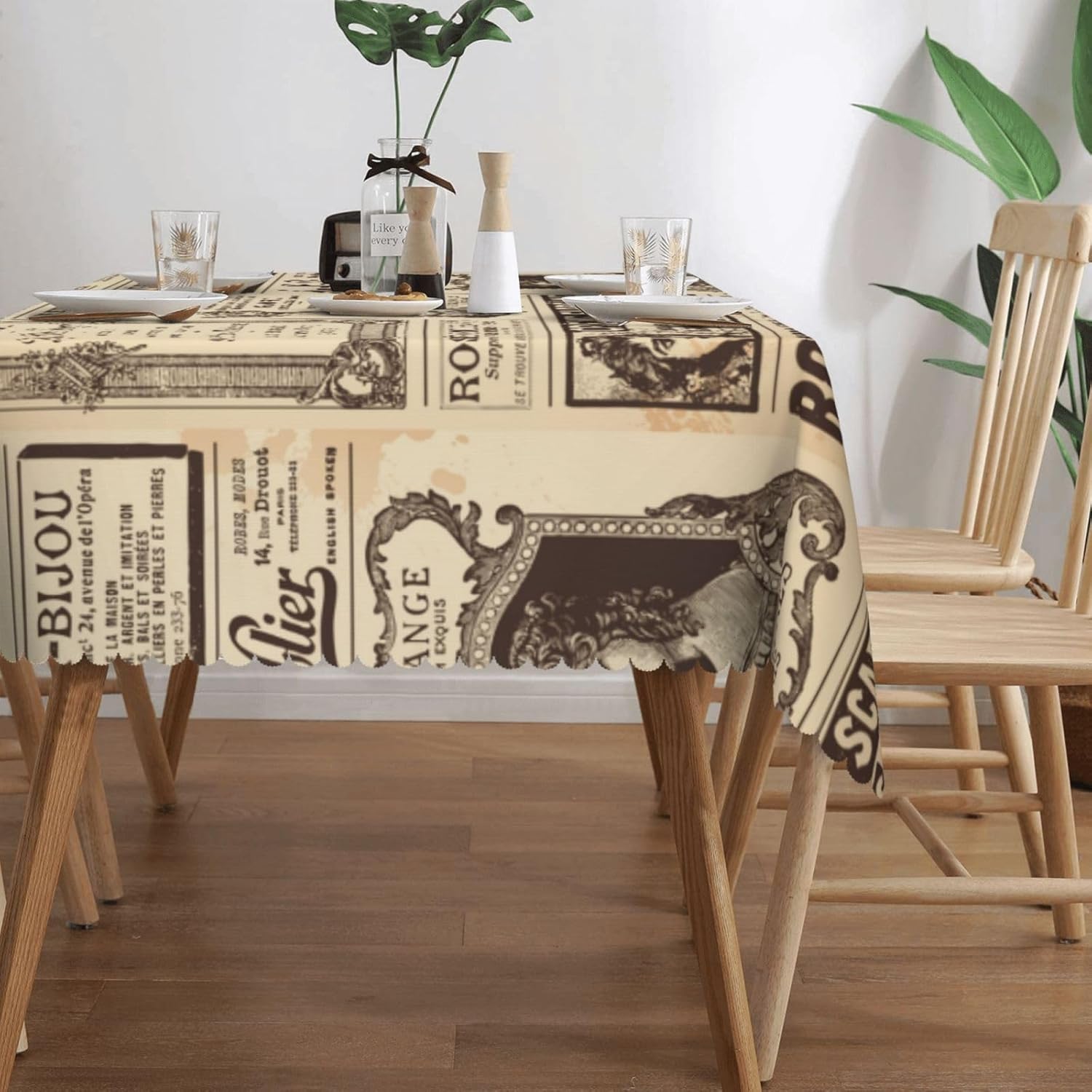 Taplak Meja Koran Vintage Pari - Home Textiles News ulasan dan harga