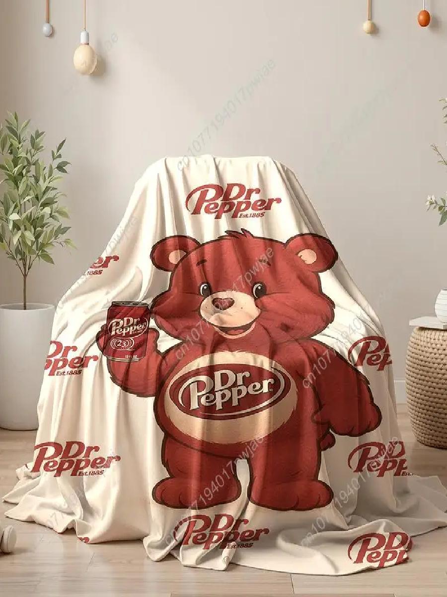 Selimut Flanel Dr Pepper Bear  - Home Textiles Throw ulasan dan harga
