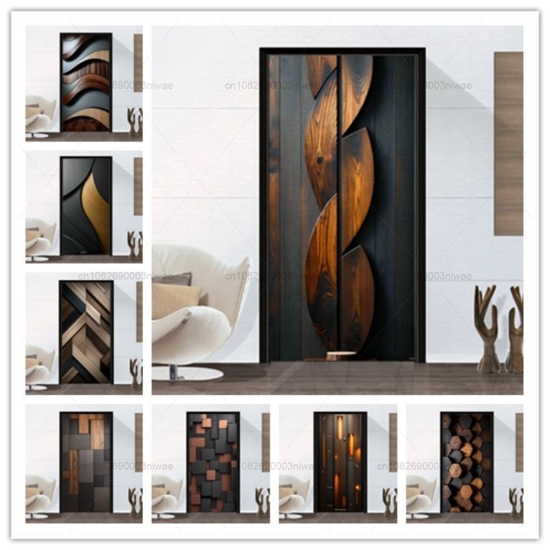 Stiker Pintu Motif Serat Kayu, - Home Textiles Meaning ulasan dan harga
