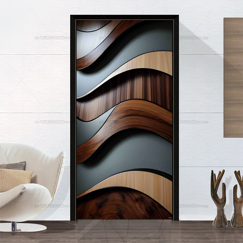 Stiker Pintu Motif Serat Kayu, - Home Textiles Meaning ulasan dan harga