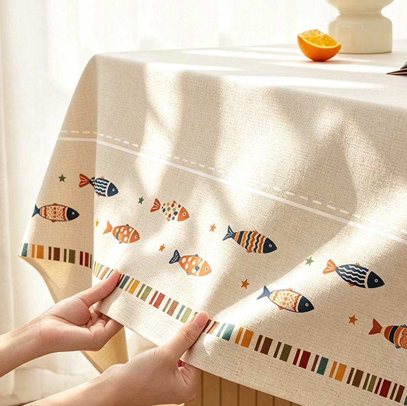 Taplak Meja Anti Air Motif Ika - Home Textiles News ulasan dan harga