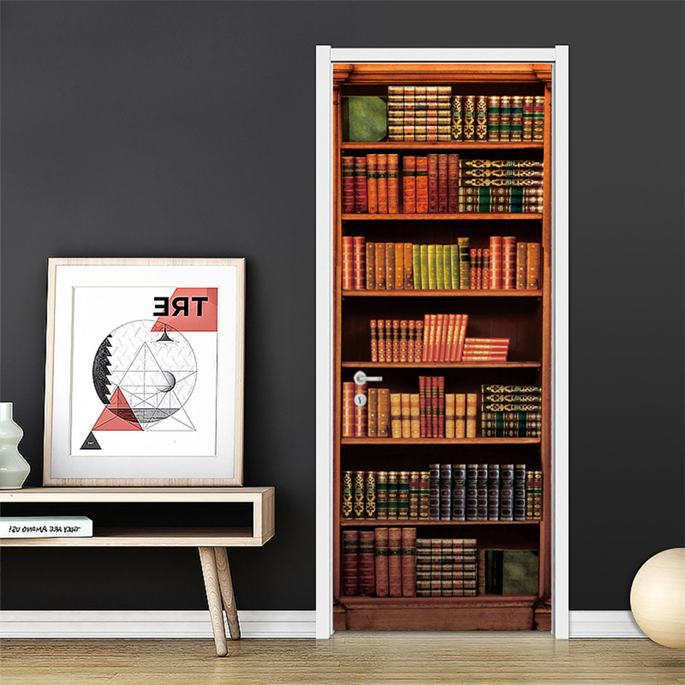3D Pintu Wallpaper PVC Perpust - Home Textiles Meaning ulasan dan harga