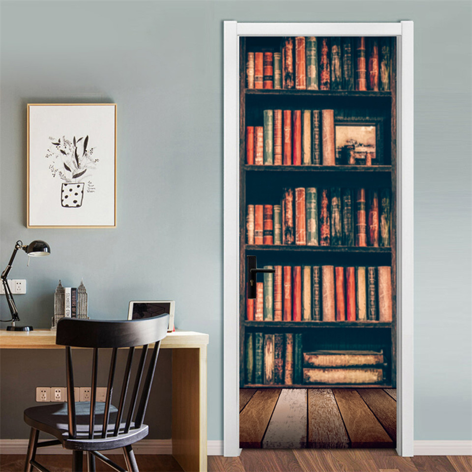 3D Pintu Wallpaper PVC Perpust - Home Textiles Meaning ulasan dan harga