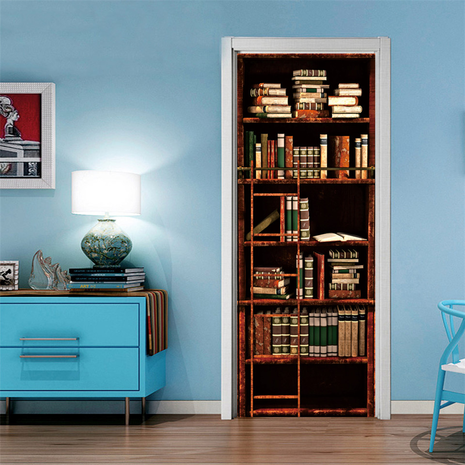 3D Pintu Wallpaper PVC Perpust - Home Textiles Meaning ulasan dan harga