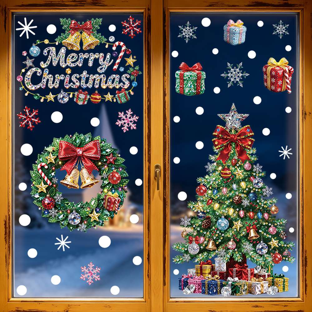Stiker Jendela Pohon Natal & M - Home Textiles Meaning ulasan dan harga