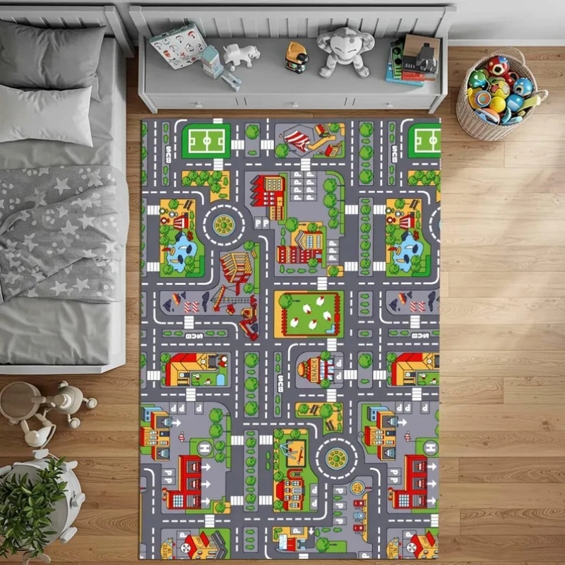 Karpet Edukasi Peta Jalan Kota - Home Textiles Rug ulasan dan harga