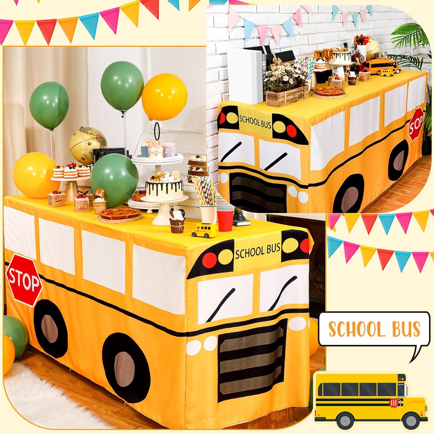 Taplak Meja Bus Sekolah Kartun - Home Textiles News ulasan dan harga