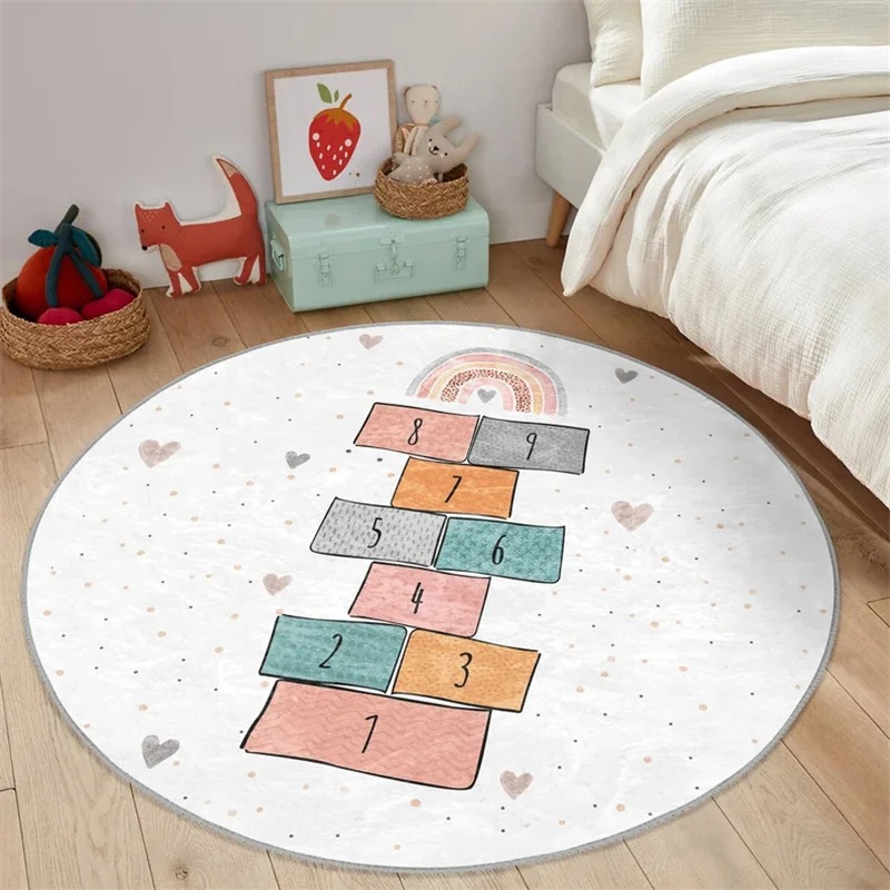 Karpet Bulat Anti Selip Motif  - Home Textiles Rug ulasan dan harga