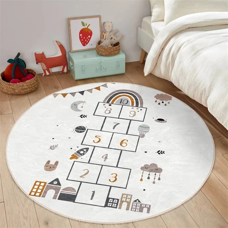 Karpet Bulat Anti Selip Motif  - Home Textiles Rug ulasan dan harga